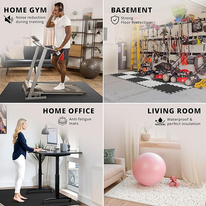 Interlocking EVA Foam Gym Flooring Set – 18-Piece Protective Exercise Mats - Image 3